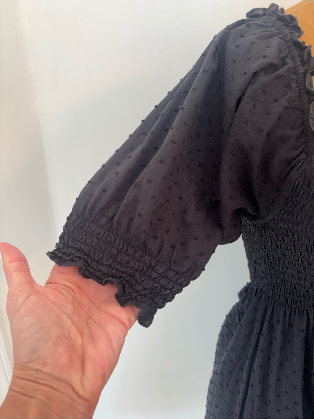 Hill House Home The Nap Dress Black Swiss Dot Smocked Babydoll Cottagecore XS - Picture 5 of 6
